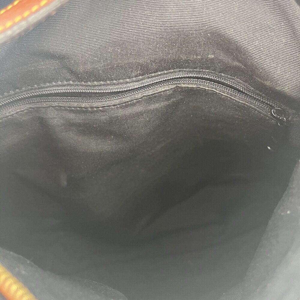 Dooney And Bourke Hobo Bag Pebbled Leather Black And Tan Shoulder Bag - Picture 11 of 16
